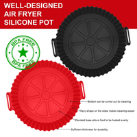 Revêtements réutilisables en silicone de qualité alimentaire résistants à la chaleur pour friteuse à air, panier, pot, plateau de cuisson, accessoires de four