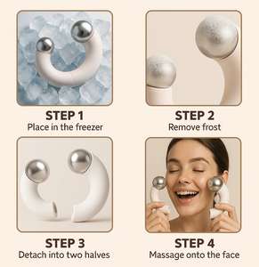 2025 Cryo Ice Face Roller Beauty Tool Masseur facial magnétique détachable en acier inoxydable - Product Image 4