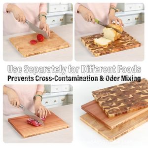 Juego de Tablas de Cortar de Madera de Acacia, 3 Piezas, en Forma de Libro con Soporte, Tabla de Cortar de Madera Maciza para Cocina, Multifuncional, Antiolor - Product Image 4