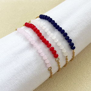 2025 Wholesale Summer Jewelry Colorful Natural Stone <b>Beads</b> <b>Bracelets</b> Stainless Steel Chains <b>Bracelets</b> for Women - Product Image 2