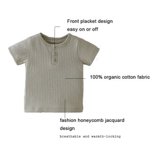 Camiseta Transpirable para Bebé en Tela Jacquard de Panal 100% Algodón - Product Image 4