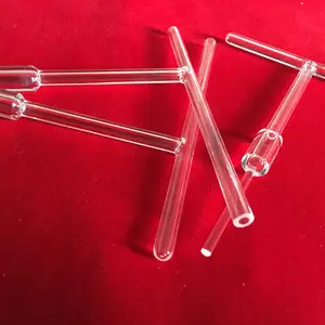 Tubo de cristal de cuarzo personalizado en forma de T para experimentos químicos