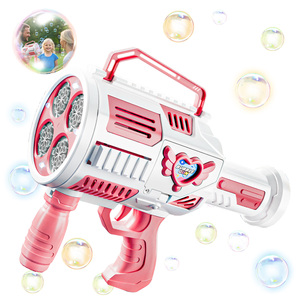 Pistolet à bulles automatique pour enfants en plastique pour fête de piscine en plein air en été, vente en gros, jouets à bulles électriques pour <span class=keywords><strong>mariage</strong></span> avec lumière et son - Product Image 1