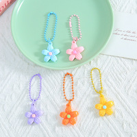 Porte-clés créatif en plastique motif fleur de cerisier colorée, ornement DIY, pendentif polyvalent pour sac ou poupée, accessoire de porte-clés