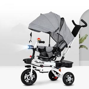 Kiddie-<span class=keywords><strong>triciclo</strong></span> de plástico 4 en 1 con ruedas de titanio para bebé, <span class=keywords><strong>asiento</strong></span> giratorio <span class=keywords><strong>reclinable</strong></span> con luces de colores y caja de música - Product Image 2