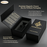 Boîte d'emballage de parfum magnétique noire personnalisée, logo en relief, impression de logo, boîte de luxe avec insert en EVA, design personnalisé, carton rigide