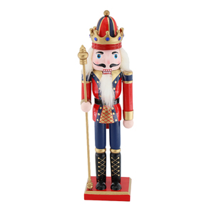 Bán Buôn 30Cm Bằng Gỗ <span class=keywords><strong>Nutcracker</strong></span> Vua Hoàng Gia Bảo Vệ Của Danh Dự Đỏ Đen Trắng Giáng Sinh Tabletop Trang Trí Lễ hội Trang Trí - Product Image 4