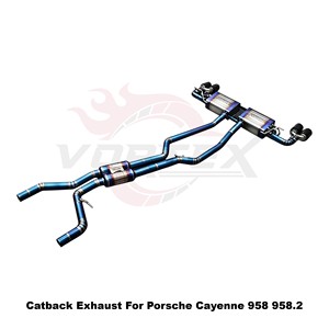 Sistema de escape completo Vortex Burnt Titanium con válvula de vacío para Porsche Cayenne 958 958.2, pieza de carreras - Product Image 4