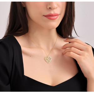 18k placcato oro personalizzato mappa cuore coordinato ciondolo posizione collana dove abbiamo incontrato mappa cuore unico coppia - Product Image 4