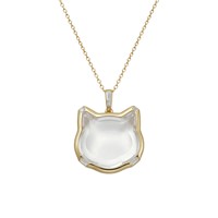 Collier pendentif en résine en forme de renard, best-seller transfrontalier, avec chaîne en bambou électroplaquée cuivre, design ouvert, mignon et original