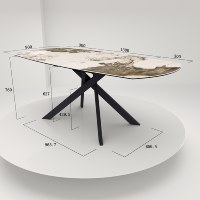 Ensemble table et chaises de salle à manger en céramique Pandora pour petits espaces, 4-6 places, mobilier de salle à manger standard pour la maison britannique