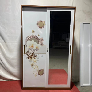 Simple Hostel Imprimé Balcon Maison Chambre <span class=keywords><strong>Porte</strong></span> Almirah Designs Extérieur Intérieur Placard Armoire Acier Vêtements Armoire En Métal - Product Image 4