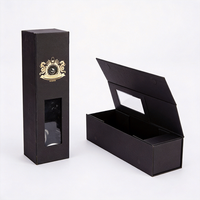 Boîte cadeau en papier pliable de luxe avec logo personnalisé, pelliculage mat, couvercle magnétique, pour bouteille de vin rouge, vodka ou whisky