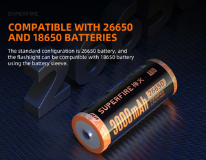 Đèn pin chiến thuậ<span class=keywords><strong>t</strong></span> pin lớn tuổi thọ cao, sáng, chống nước, di động, sạc lại được, có thể điều chỉnh độ zoom, làm bằng hợp kim nhôm - Product Image 6