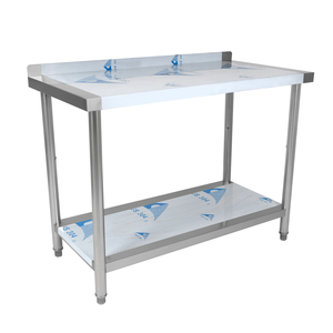 Mesa de trabajo comercial de acero inoxidable de alta resistencia, mesa de cocina estrecha con estante - Product Image 2