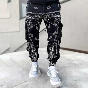 Pantalon cargo hip-hop pour hommes pantalon sarouel Paisly vêtements de rue imprimés urbains vêtements Hippie japonais pantalon baggy - Product Image 5