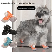 Système de boucle à verrouillage rotatif, maille respirante, bande réfléchissante de sécurité, semelle en PU souple, antidérapante, chaussures légères pour chiots, chats et chiens