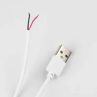 Câble d'alimentation 5V 15M USB mâle vers 2 fils avec bouton en plastique pour ruban LED 2A, ampoule, lampe, éclairage DIY