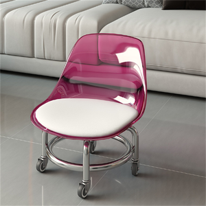 Transparent Swivel <strong>Casters</strong> Modern Acrylic Baby Step Stool and <strong>Ottoman</strong> for Home Bedroom Use - Product Image 3