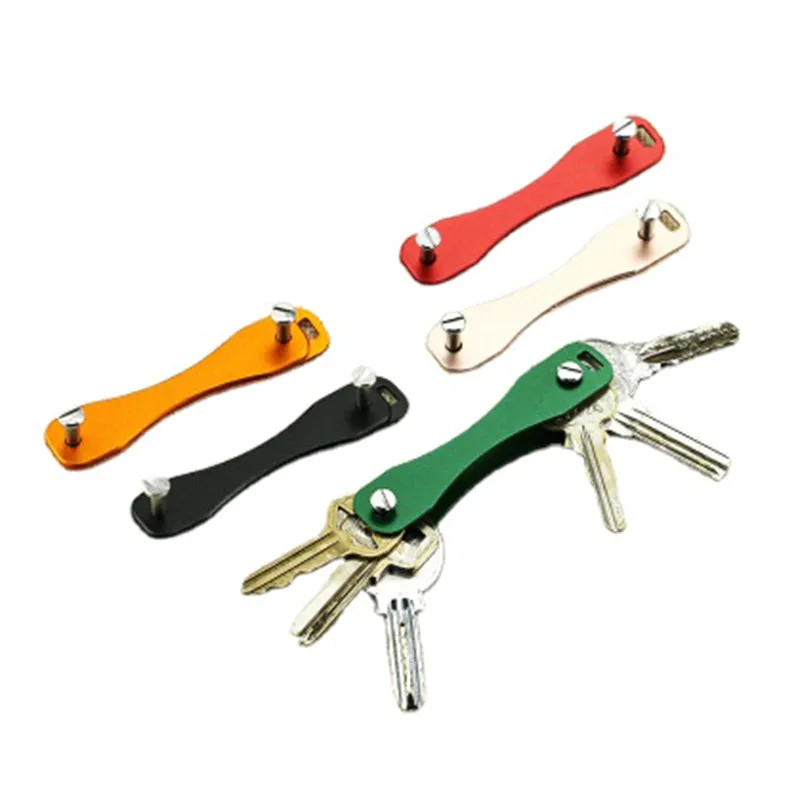 Aluminum Alloy Flexible Key Holder Clip Keys Organizer Folder Keychains blank key chain