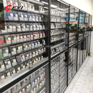 Présentoir En Bois Pour Cartes à Collectionner - 6 étages Réglables, Porte-cartes Inclus | Noir, Exposition Sport