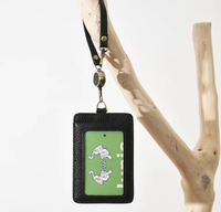 Porte-badge rétractable en cuir de vachette véritable, avec fentes pour cartes et fenêtre transparente, personnalisable avec logo OEM, vente en gros