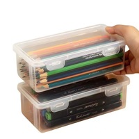 Trousse à crayons transparente grande capacité de la marque ML pour crayons de couleur/crayons gras/feutres de dessin, idéale pour l'école/le bureau