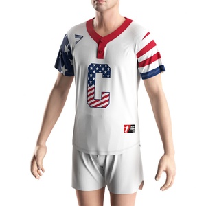 Design Embroidery Sublimation Outdoor <b>Baseball</b> Men Shirts 2 Button <b>Baseball</b> Jersey - Product Image 5