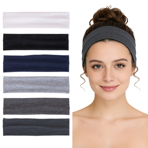 Bandeau de sport unisexe personnalisé avec logo, élastique, couleur unie, pour la course, l'entraînement, le yoga, absorption de la transpiration - Product Image 1