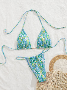 TW 2026 Nuovo Bikini Sexy Personalizzato con Stampa, Taglie XS-L, con Spalline e Collo all'Americana, Schiena Scoperta, Set Due Pezzi da Spiaggia per Donna, Costume da Bagno alla Moda - Product Image 4