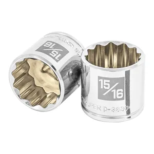 Truper 15/16 \ "Dado con 3/8 a 12 punti \" quadrato 6 unità Per scatola rigida laminata lucida ecologica Per uso di uova da spuntini - Product Image 1