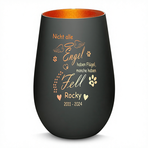 Vaso de Vidrio para Vela Conmemorativa de Mascotas, Ecológico y Artesanal de Lujo Zen, con Grabado Láser del Nombre Deseado y Diseño de Huella - Product Image 2
