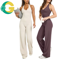 Débardeur de sport pour femme à col halter, séchage rapide, sans manches, style pull-over ; idéal pour le yoga et le fitness