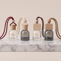 Flacon diffuseur de parfum vide en verre rond de 10 ml pour voiture, avec bouchon à vis, pour huiles essentielles