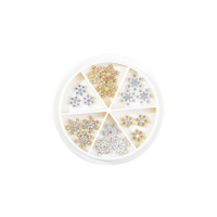 Nouveau Nail Art De Noël En Gros Alliage Bijoux Arc Petit Serpent Or Et Argent Couronne Six Grille Disque Décoration Ongles