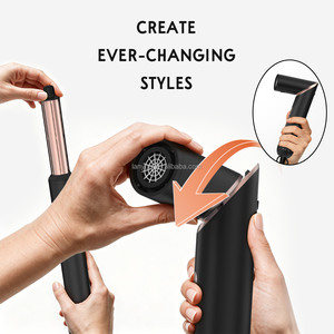 Secador y Estilizador de Cabello <span class=keywords><strong>5</strong></span> en <span class=keywords><strong>1</strong></span>, 6 en <span class=keywords><strong>1</strong></span>, 8 en <span class=keywords><strong>1</strong></span> Plegable en un Solo Paso con Motor BLDC de 1300W, 3 Velocidades, Cepillo Estilizador para Alisar y Rizar - Product Image 2