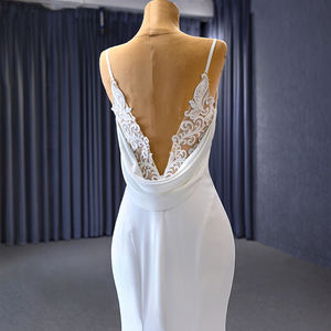 Jancember 222142 Sencillo Spaghetti Strap Satén Sirena Vestidos de novia Vestidos - Product Image 6