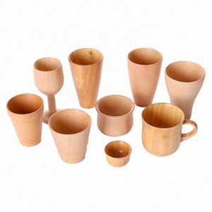 Juego de 4 Tazas de Té de Madera Natural de Primera Calidad, Tazas de Madera para Té, Café y Vino - Product Image 1