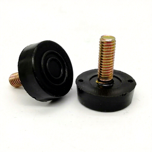 Pieds de meubles noirs réglables, diamètre 22 mm avec vis 6x17 mm, base en plastique antidérapante pour support de table et de chaise - Product Image 1