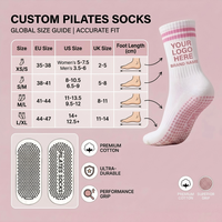 Chaussettes de Pilates personnalisées avec logo, antidérapantes, pour femmes, chaussettes de yoga à picots, en coton premium, antidérapantes, pour le sport et la remise en forme, pour la salle de sport
