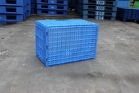 NEXARA Caisse de transport en plastique pliable de style solide Boîte à panier pliable ventilée en gros pour le stockage