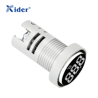 Circulaire 22mm affichage numérique AC carré thermomètre indicateur lumineux DC signal lumineux ACDC thermomètre AD22-22TM bleu