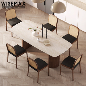 WISEMAX – meuble de salle à manger <span class=keywords><strong>en</strong></span> marbre France, meuble de salon de luxe, <span class=keywords><strong>plateau</strong></span> à lamelles <span class=keywords><strong>avec</strong></span> base <span class=keywords><strong>en</strong></span> bois massif - Product Image 4
