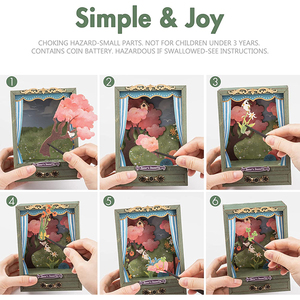 Kit de puzzle 3D en bois DIY : Boîte de thé <span class=keywords><strong>miniature</strong></span>, Théâtre <span class=keywords><strong>miniature</strong></span>, Coin lecture 'Sweetie' de l'ours avec tiroir, Cadeau - Product Image 4