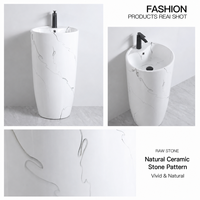 Lavabo sur pied en céramique écologique couleur personnalisée pour projets hôteliers et hospitaliers OEM ODM