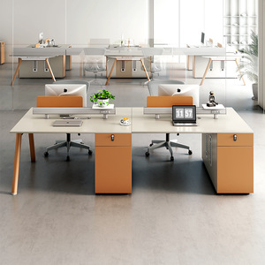 员工办公桌椅套装 现代MDF结构 可伸缩和可调节高度 简约设计 - Product Image 2