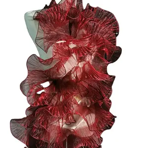 New Fashion 15cm Mermaid fantasy yarn gradient Ruffle three-dimensional fold large lace Organza FABRIC decorative accessories