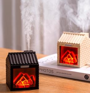Charcoal House Air Mist Humidifier Stove Design 200ml Small Home Night Light Huiles Diffuseur - Product Image 1