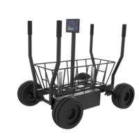 Carro de entrenamiento multifuncional de acero con capacidad de carga, tipo trineo comercial para gimnasio, para entrenamiento explosivo, con características de vehículo