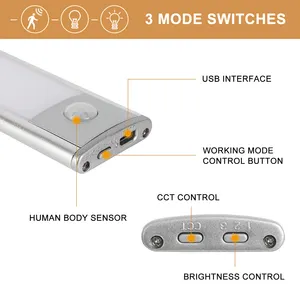 Usine du Vietnam lumières d'armoire led capteur de mouvement rechargeable magetci cuisine éclairage garde-robe placard lumière OEM ODM